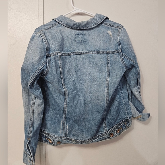 Old Navy Distressed Denim Jacket With Roll Tab Sleeves! - Picture 6 of 6